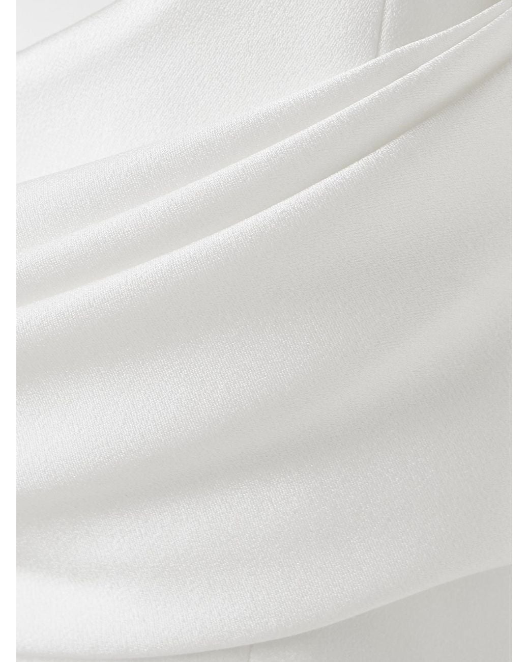 Alex Perry White Strapless Draped Satin-Crepe Midi Dress