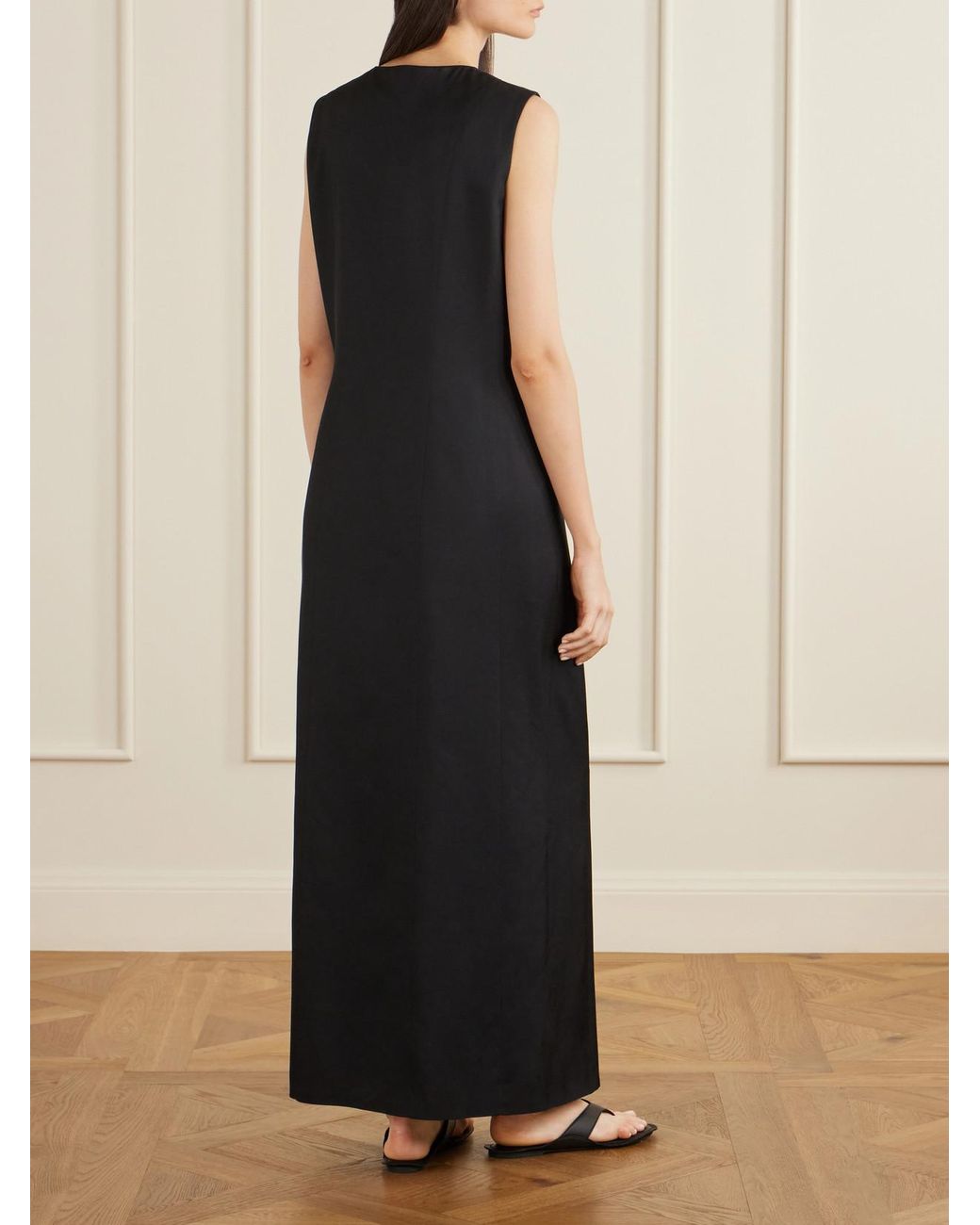 Veronica de Piante Blue Hana Split Silk Dress