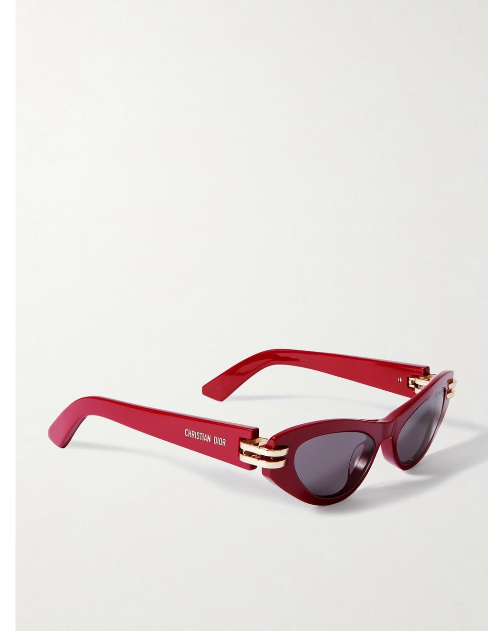 Dior Red Cdior B1U Cat-Eye Acetate And-Tone Sunglasses
