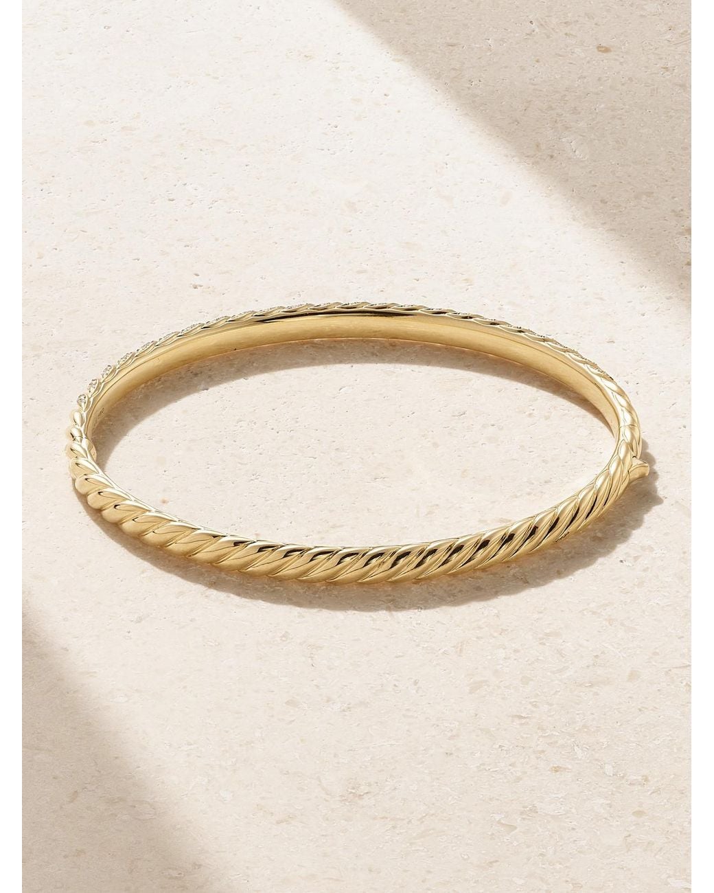 David Yurman Natural Sculpted Cable 18-Karat Diamond Bangle