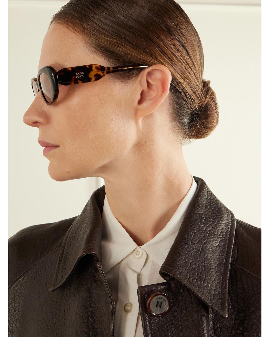 Miu Miu Multicolor Round-Frame Acetate Sunglasses
