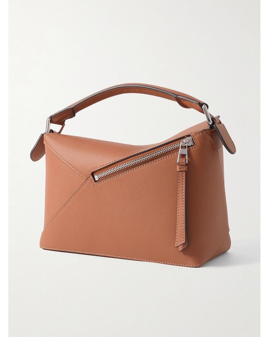 Loewe Brown Puzzle Edge Small Textured-Leather Top-Handle Bag