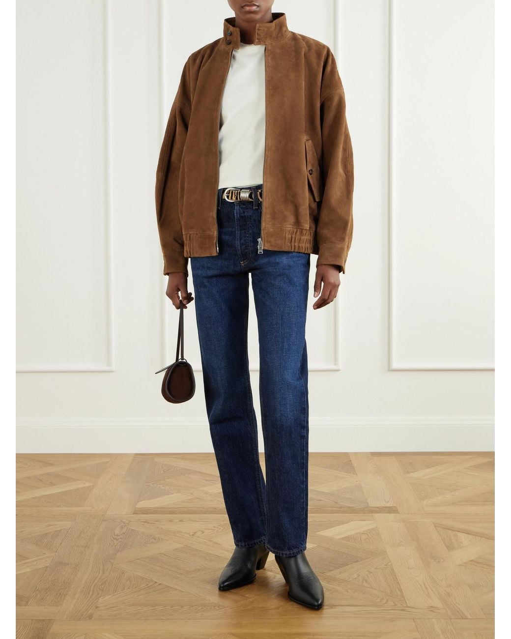 Agolde Blue Lana Mid-Rise Straight-Leg Jeans