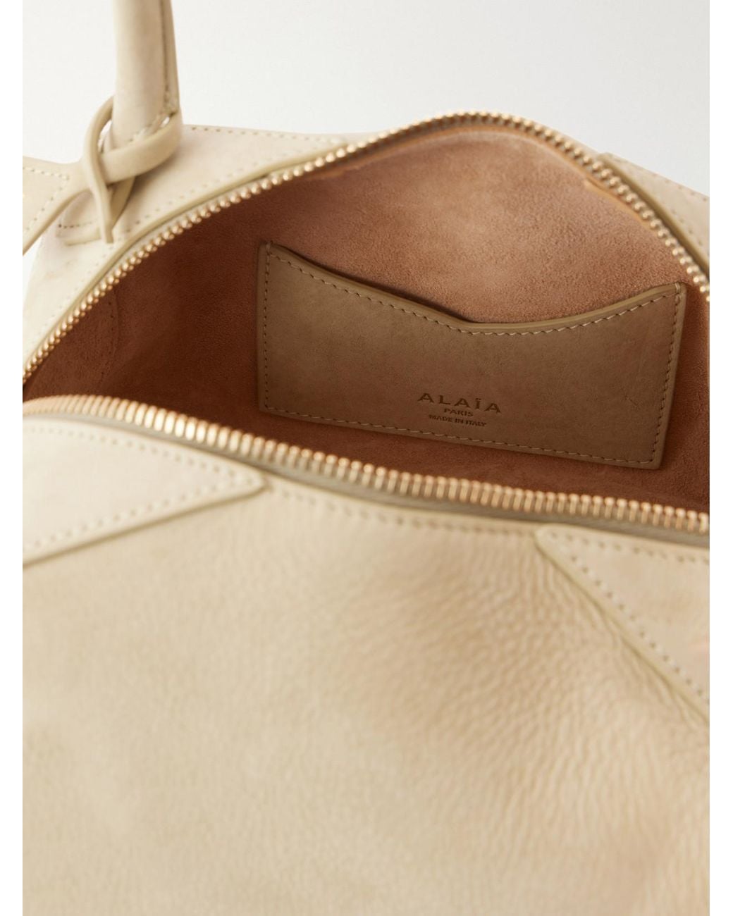 Alaïa Natural Le Bouledogue Mini Nubuck Shoulder Bag