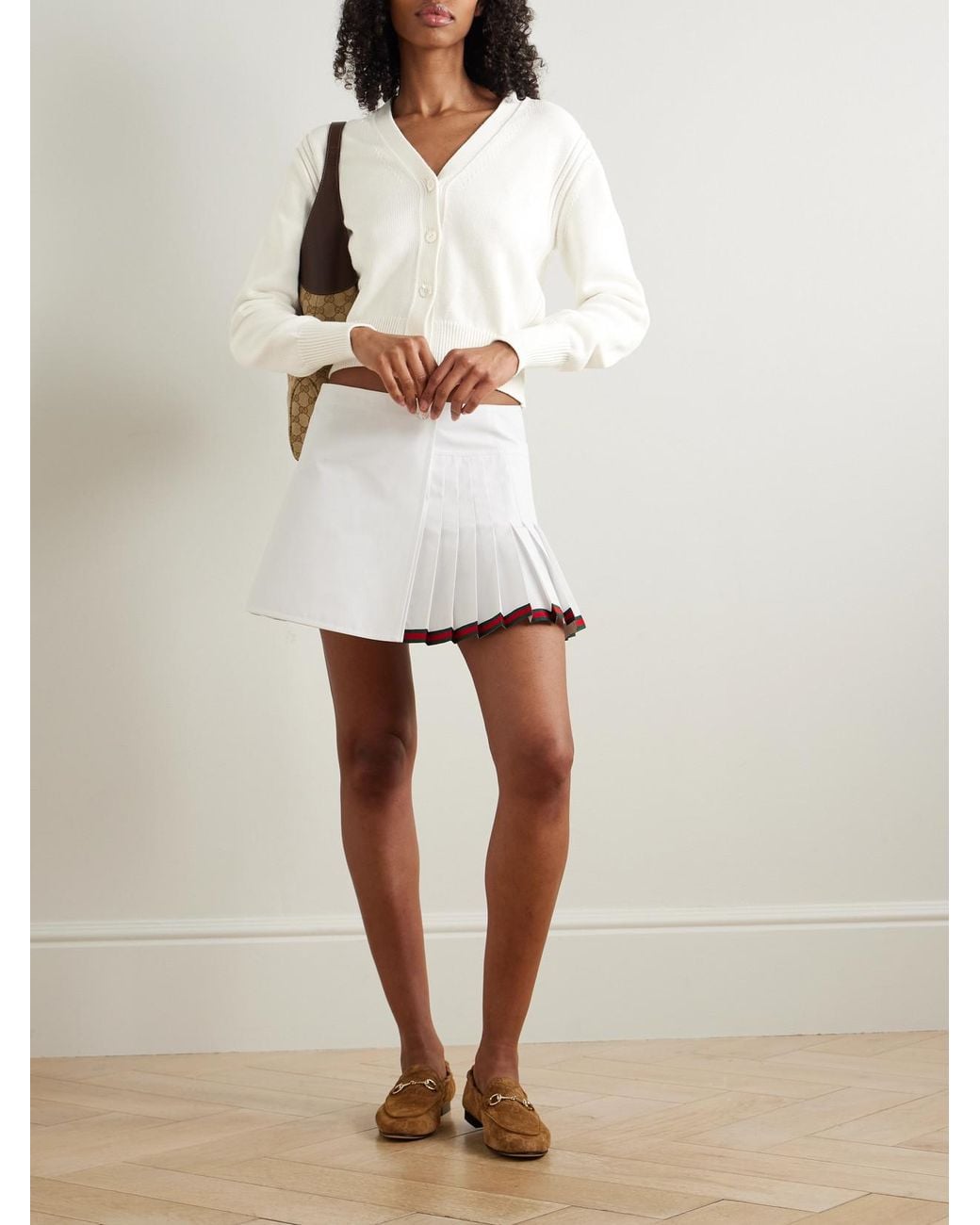 Gucci White Embroidered Cotton Cardigan