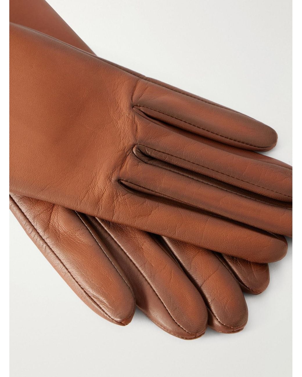 Agnelle Brown Olga Leather Gloves