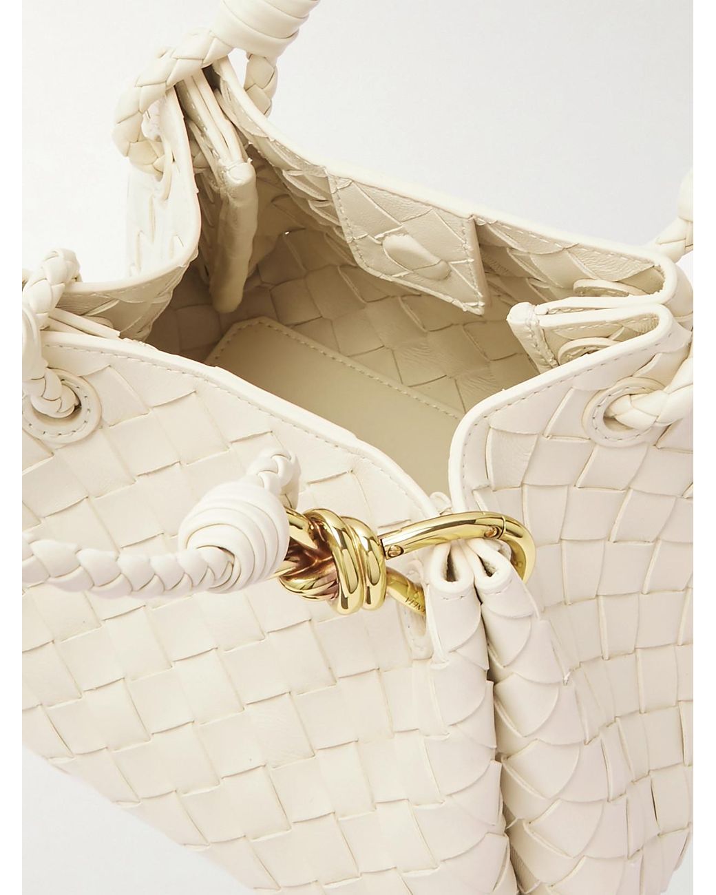 Bottega Veneta Natural Parachute Small Intrecciato Leather Shoulder Bag