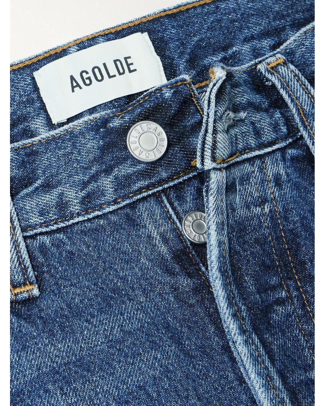 Agolde Blue Arc Long High-Rise Wide-Leg Jeans