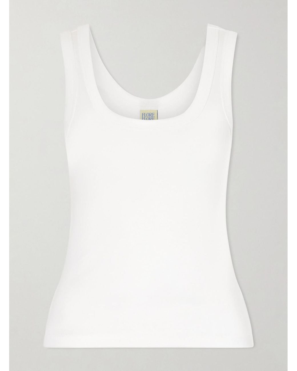 Flore Flore White Hillie Organic Cotton-Jersey Tank Top