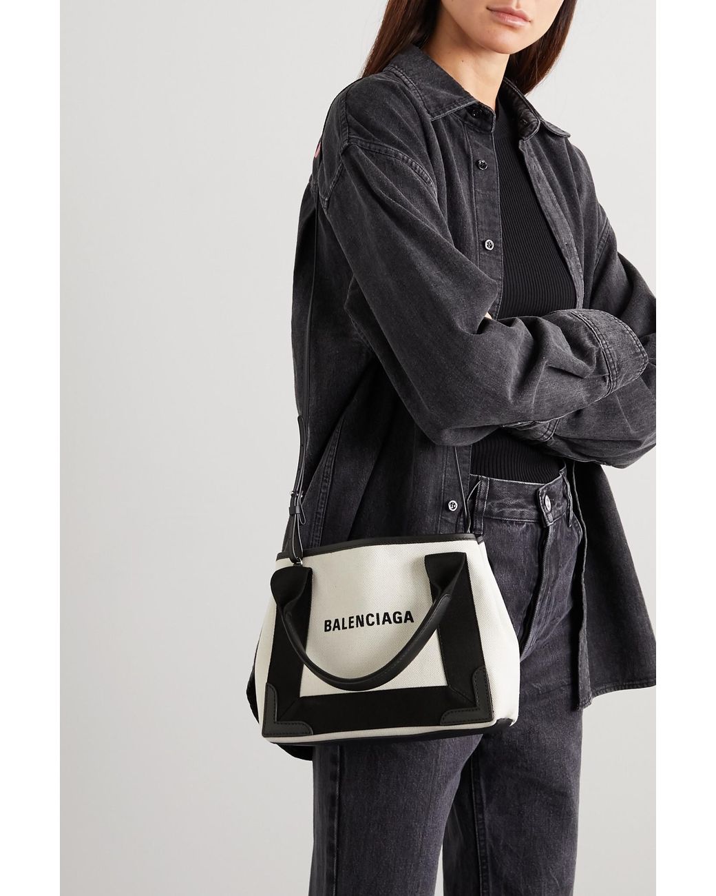 balenciaga navy cabas s