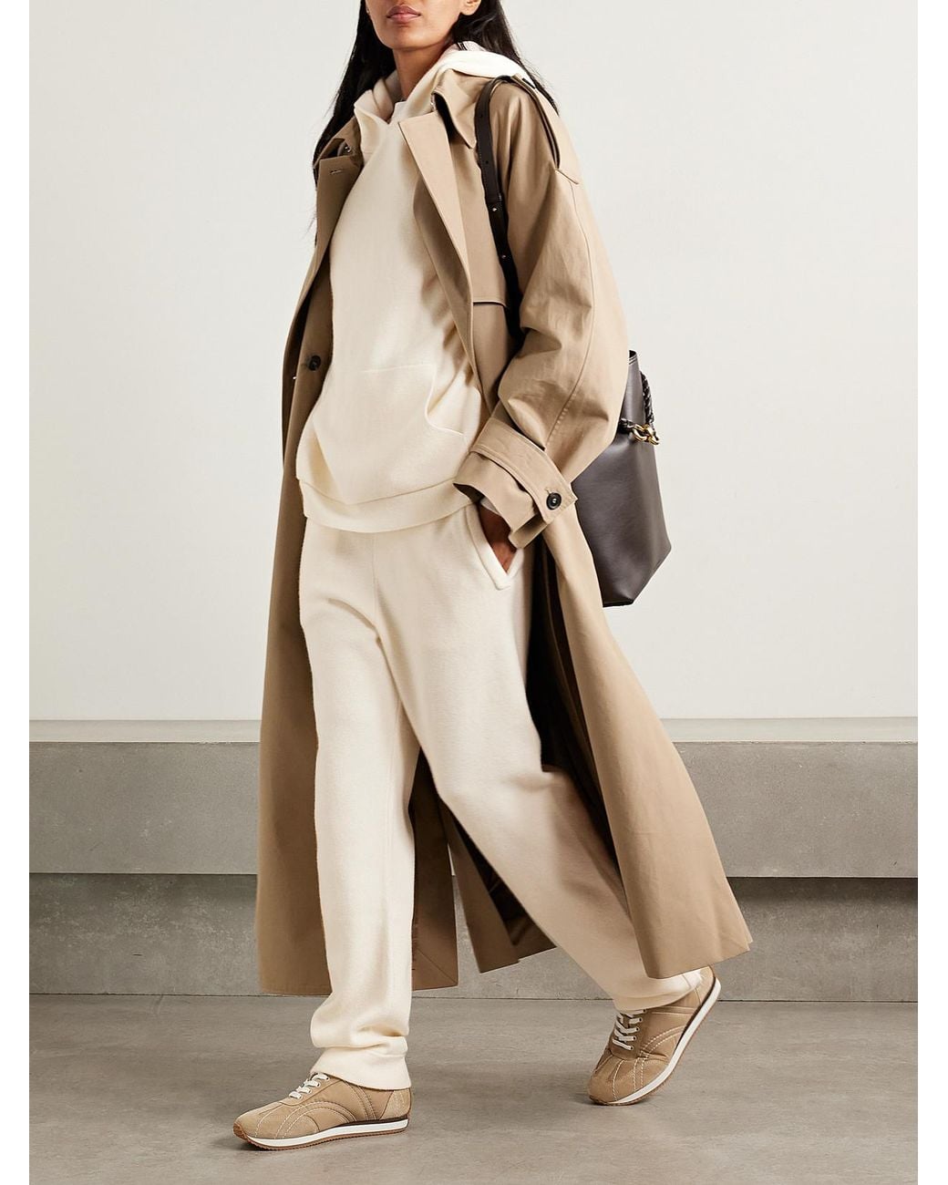 God's True Cashmere Natural Cashmere Track Pants