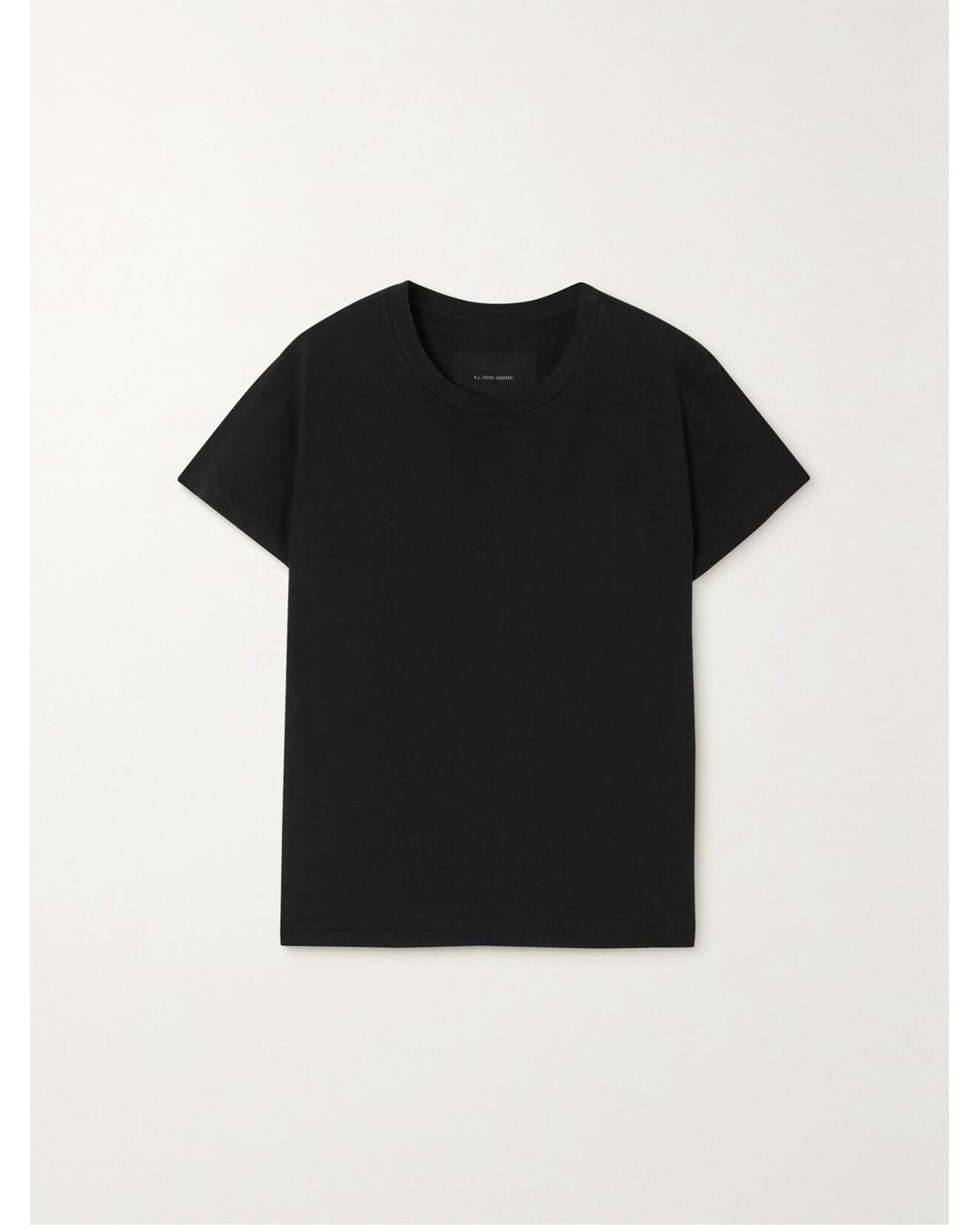 Nili Lotan Black Brady Distressed Cotton-Jersey T-Shirt