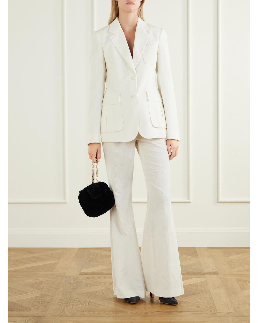 Gabriela Hearst Blue Soft Demi Shearling Clutch