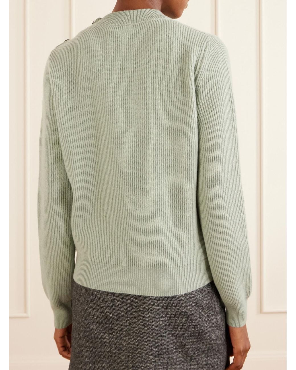 Blazé Milano Gray Racka Ribbed-Knit Wool And Cashmere-Blend Sweater