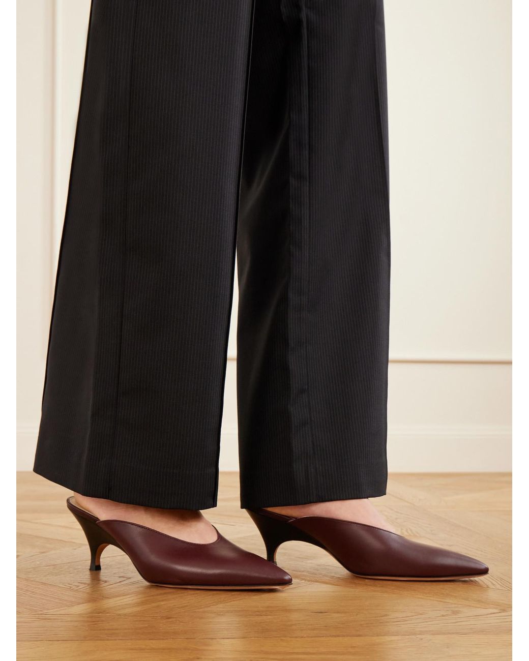 Le Monde Beryl Brown Petra 65 Leather Mules