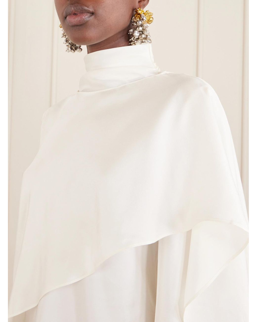 Rohe Natural Scarf-Detailed Silk-Twill Blouse