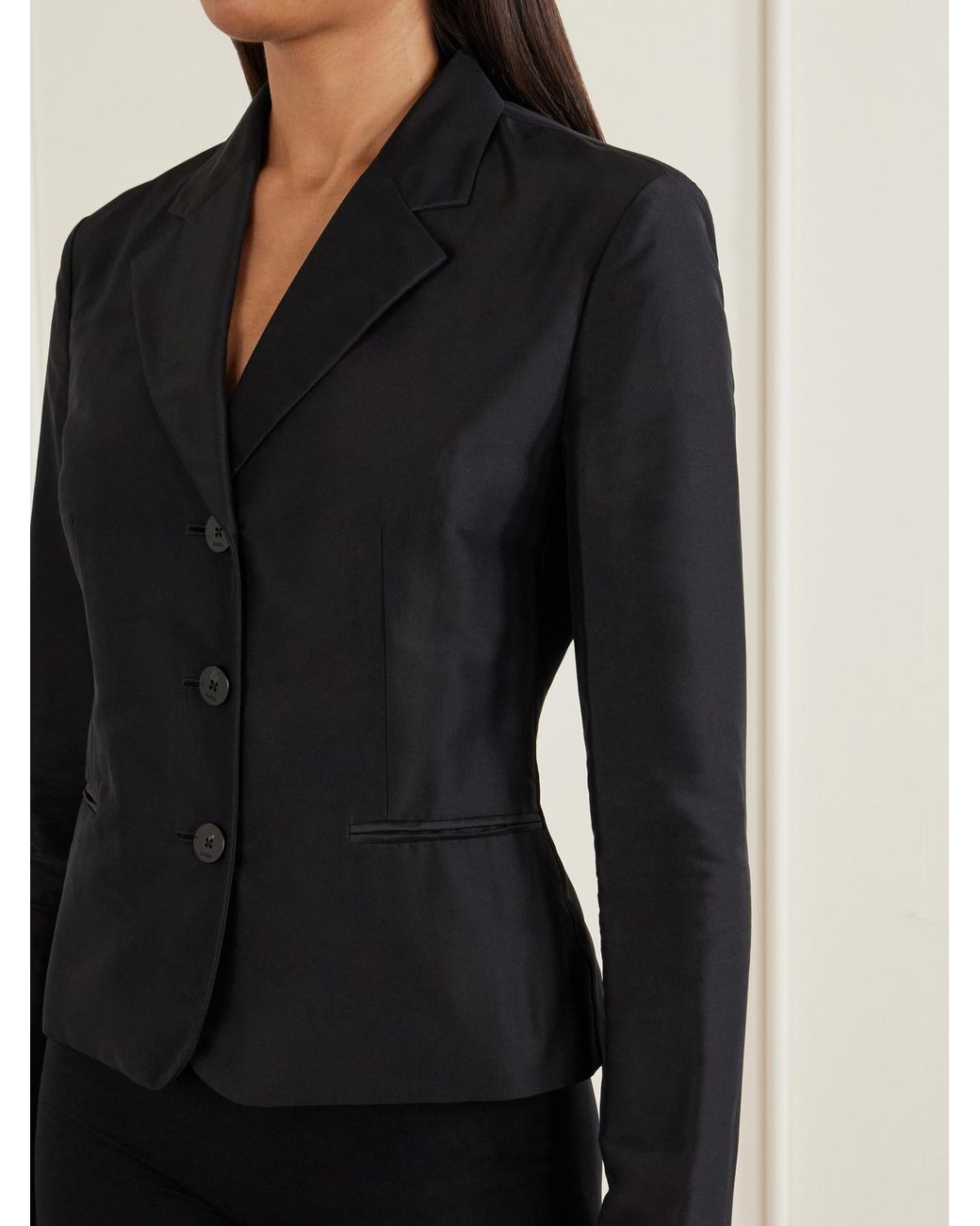 Gucci Black Silk-Faille Blazer