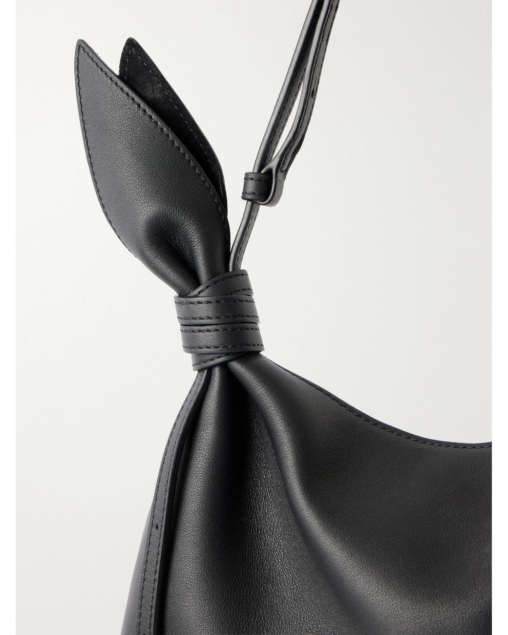 Loewe Black Scarf Mini Knot-Detailed Leather Shoulder Bag