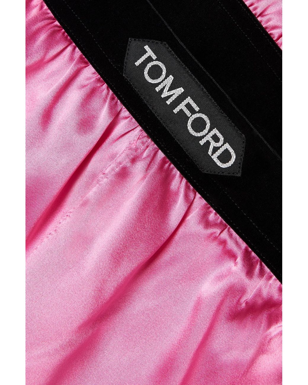 Tom Ford Velvet-trimmed Silk-blend Satin Shorts in Pink