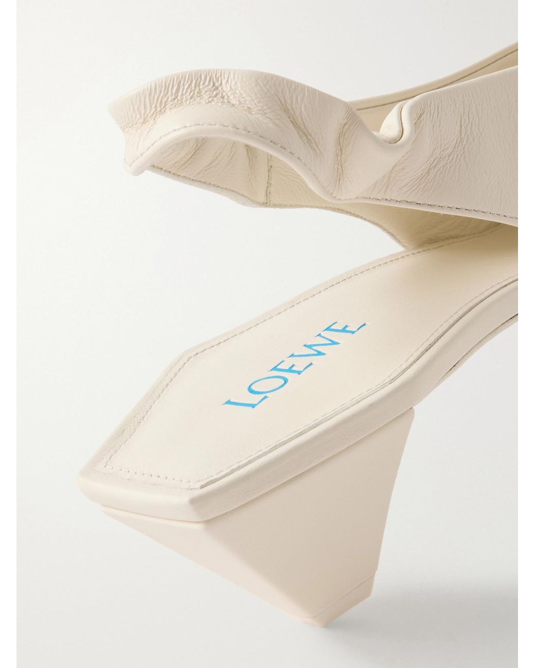 Loewe Natural Origami Cubic 45 Leather Slingback Pumps
