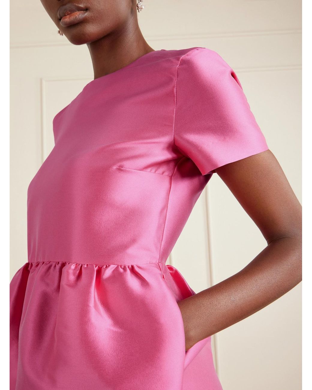BERNADETTE Pink Lexi Silk-Blend Gown