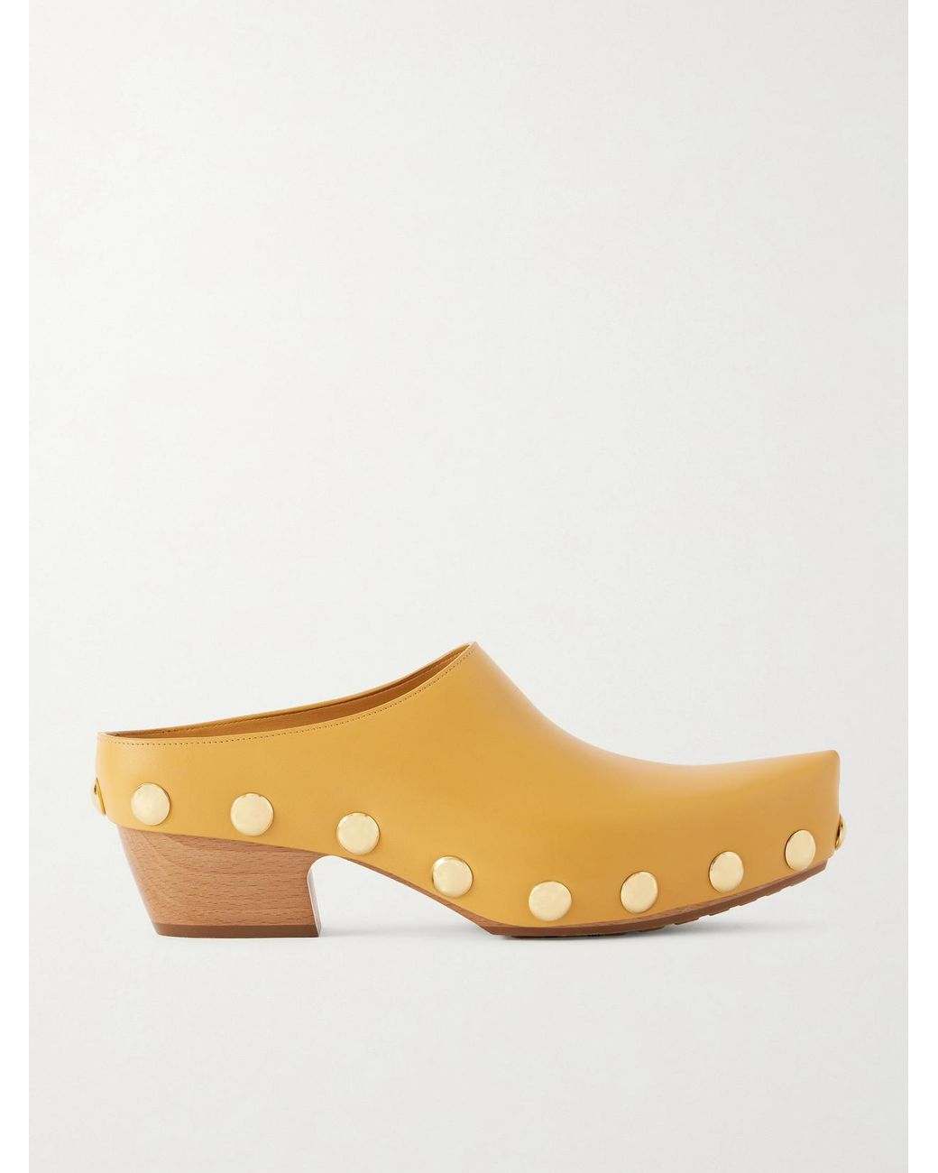 Bottega Veneta Natural Gondola Studded Leather Clogs