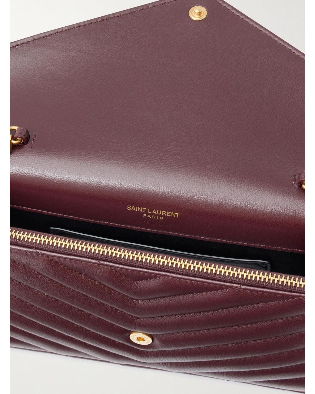 Saint Laurent Purple Cassandre Matelassé Leather Shoulder Bag