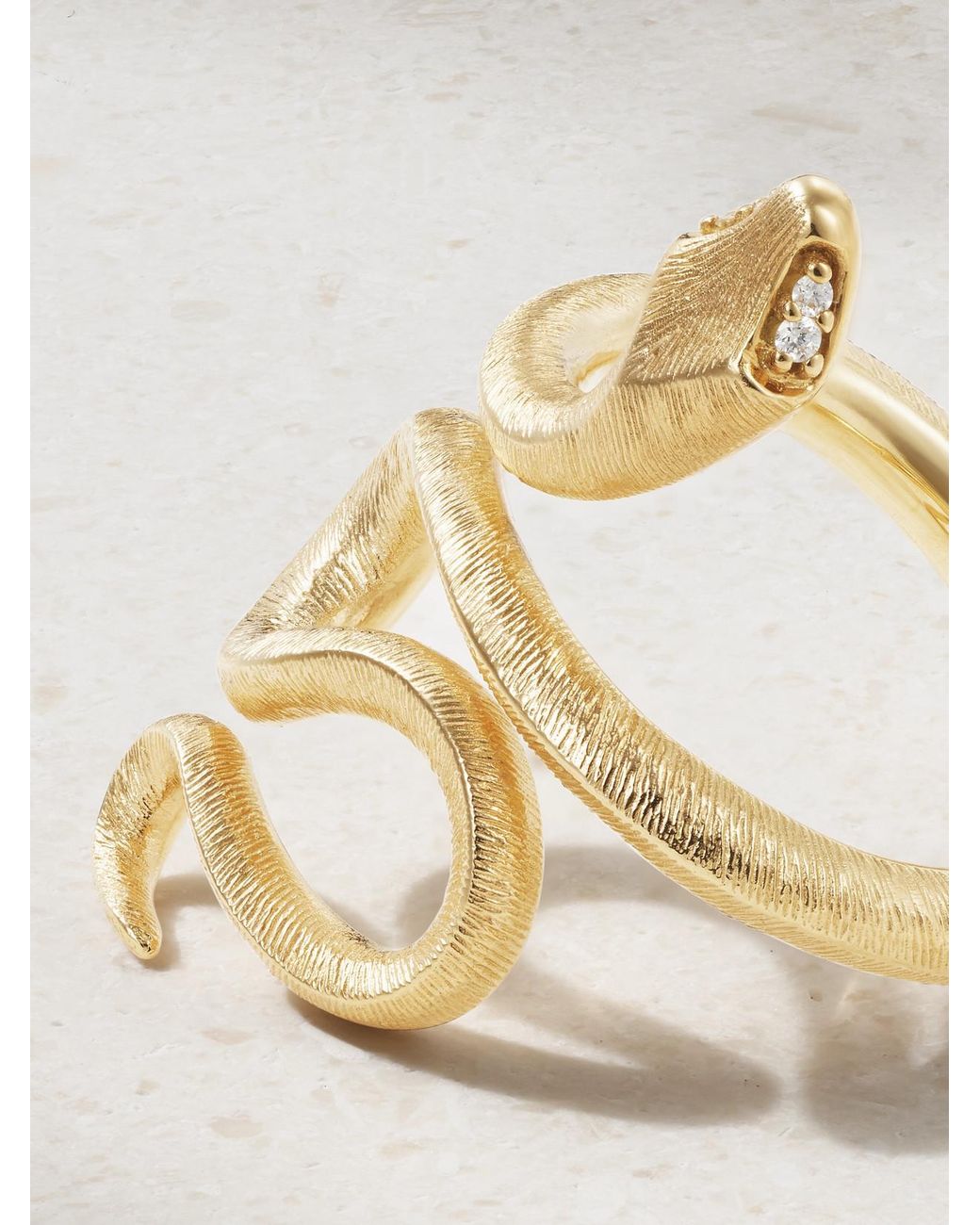 Ole Lynggaard Copenhagen White Snake Medium 18-Karat Diamond Ring