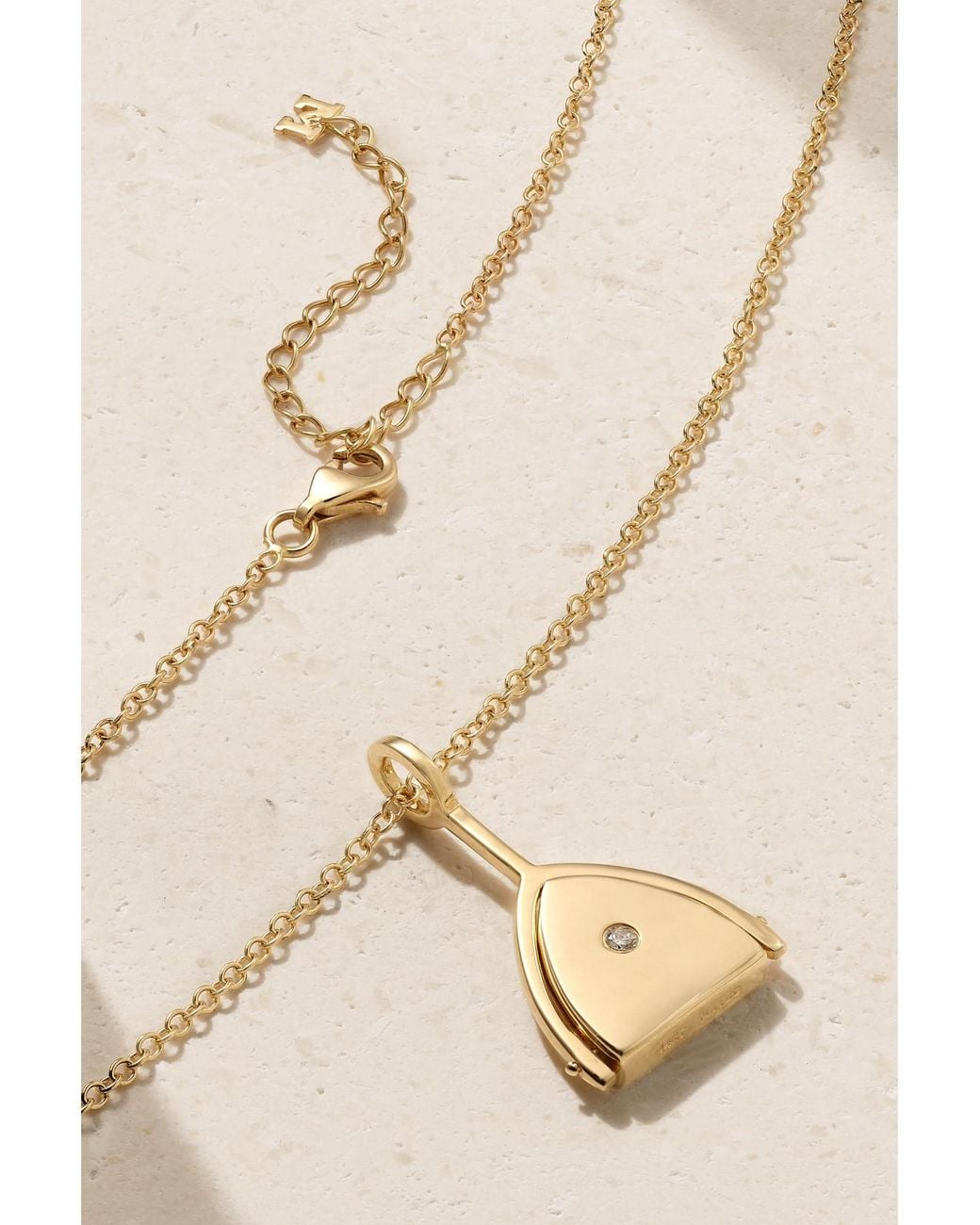 Mateo Natural Flip 14-Karat, Malachite And Diamond Necklace