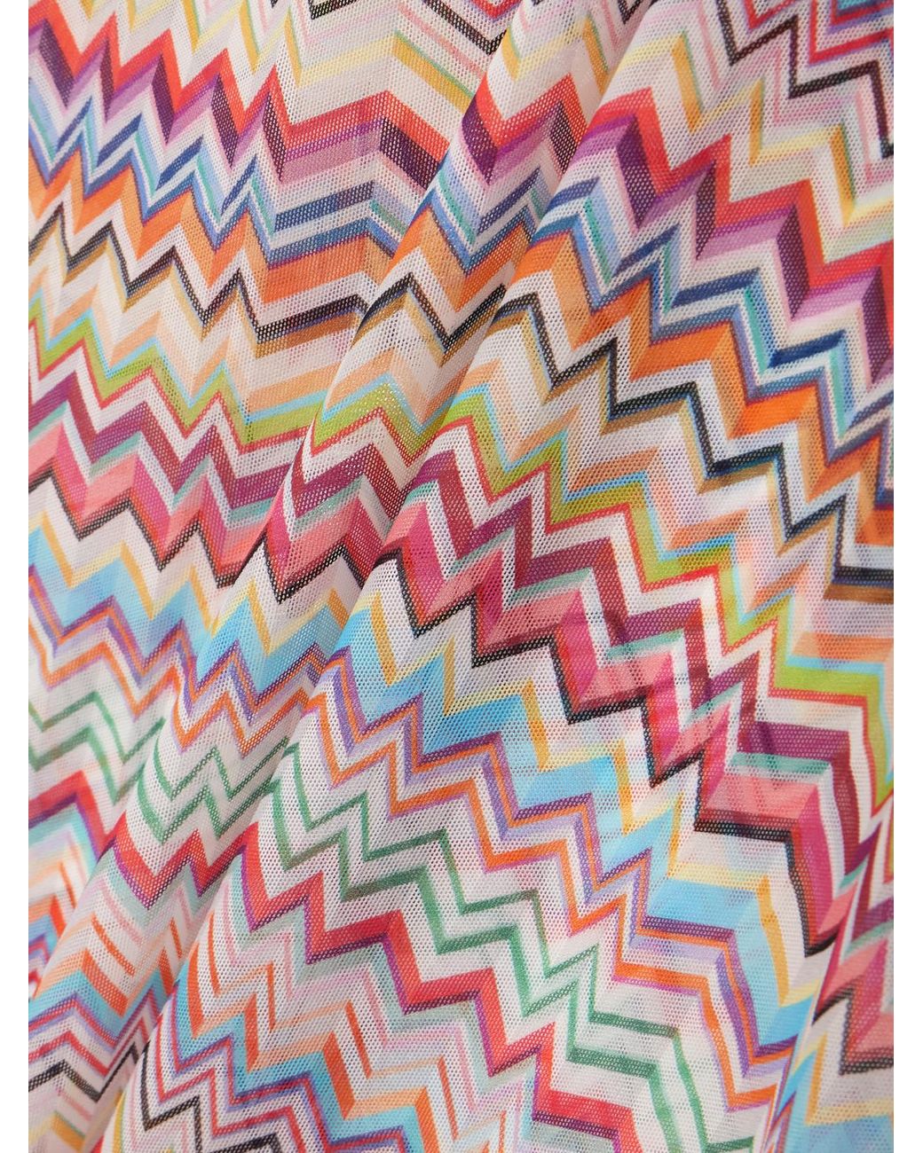 Missoni Pink One-Shoulder Striped Stretch-Mesh Coverup