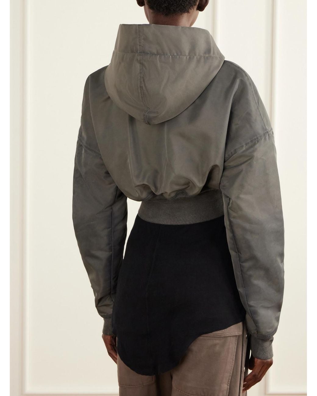 Rick Owens Gray Padded Shell Bomber Jacket
