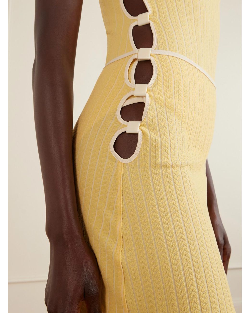 Eres Yellow Poolside Cut-Out Jacquard Coverup