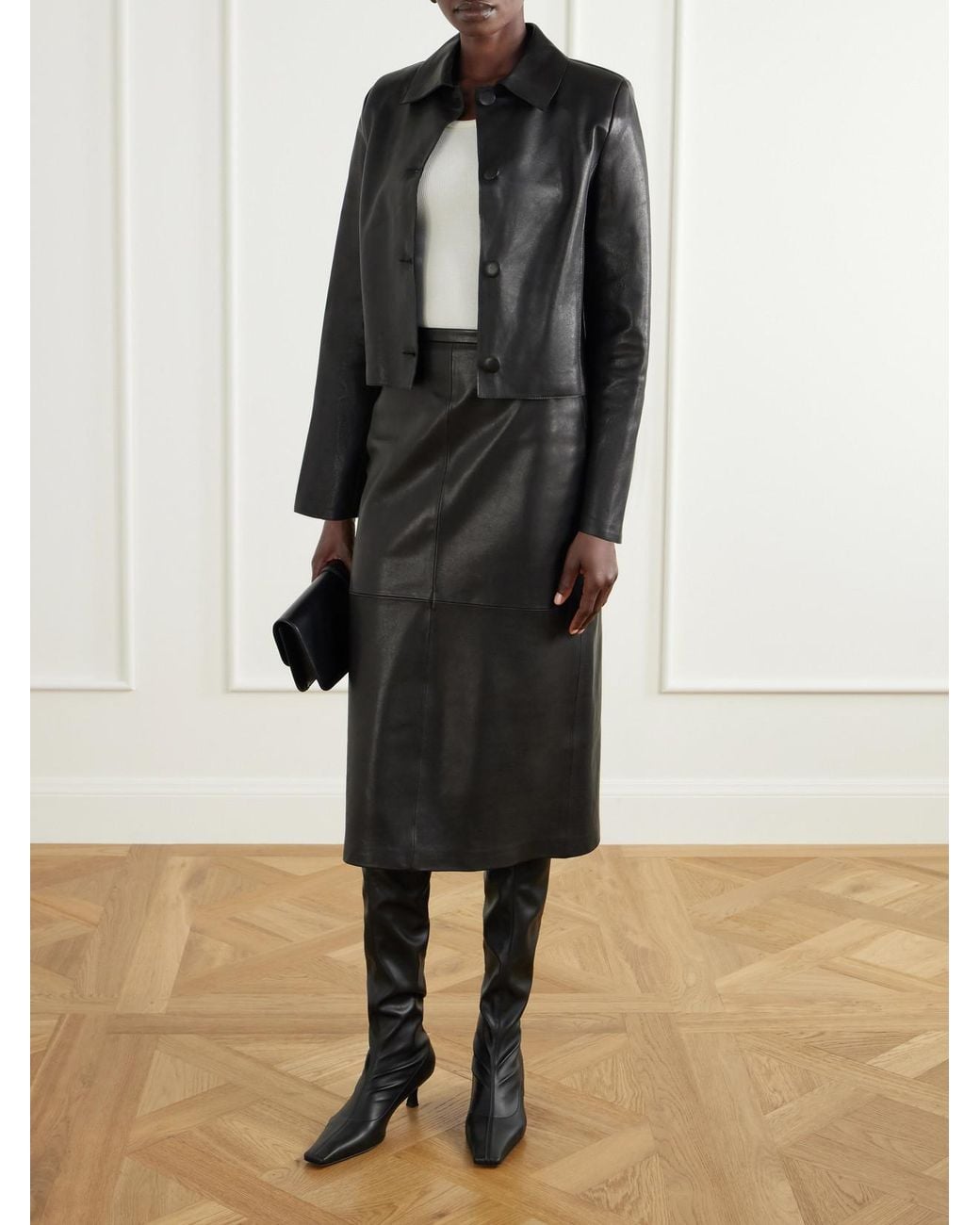 Nour Hammour Black Hadley Leather Jacket
