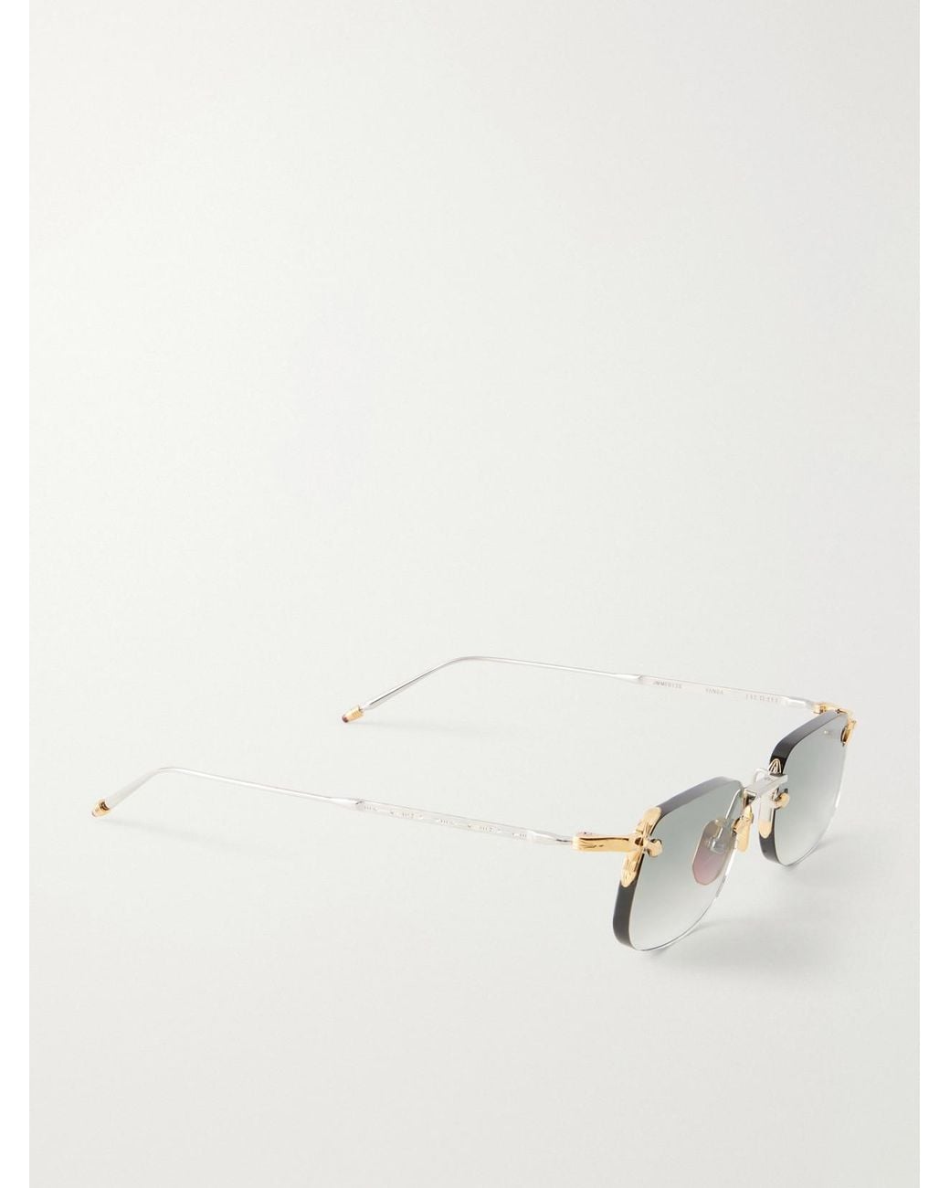 Jacques Marie Mage Natural Fonda Rimless Square-Frame Titanium Sunglasses