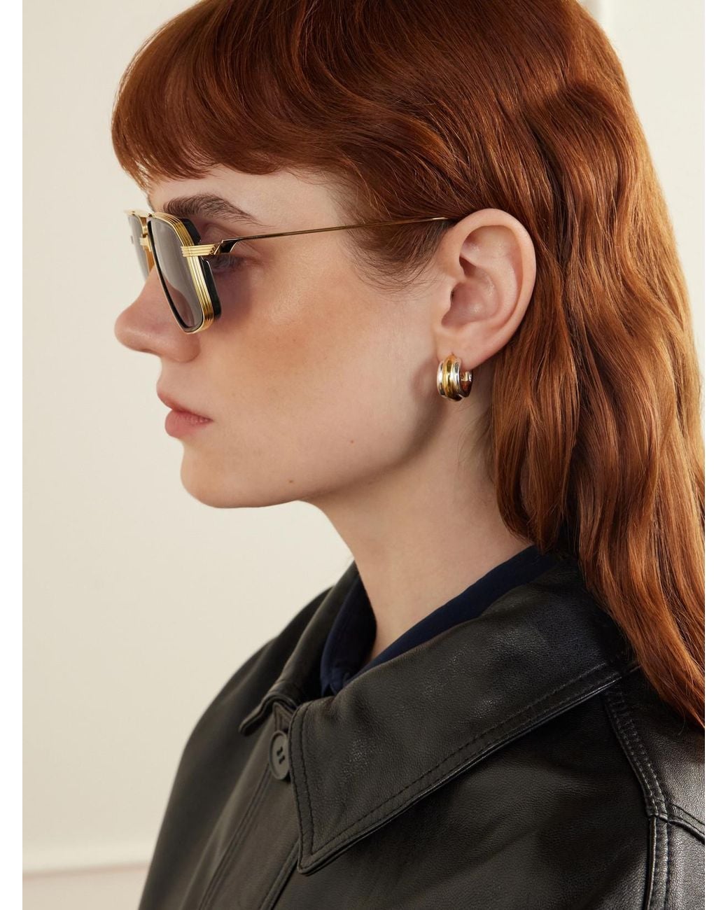 Jacques Marie Mage Metallic Jagger Aviator-Style Titanium Sunglasses