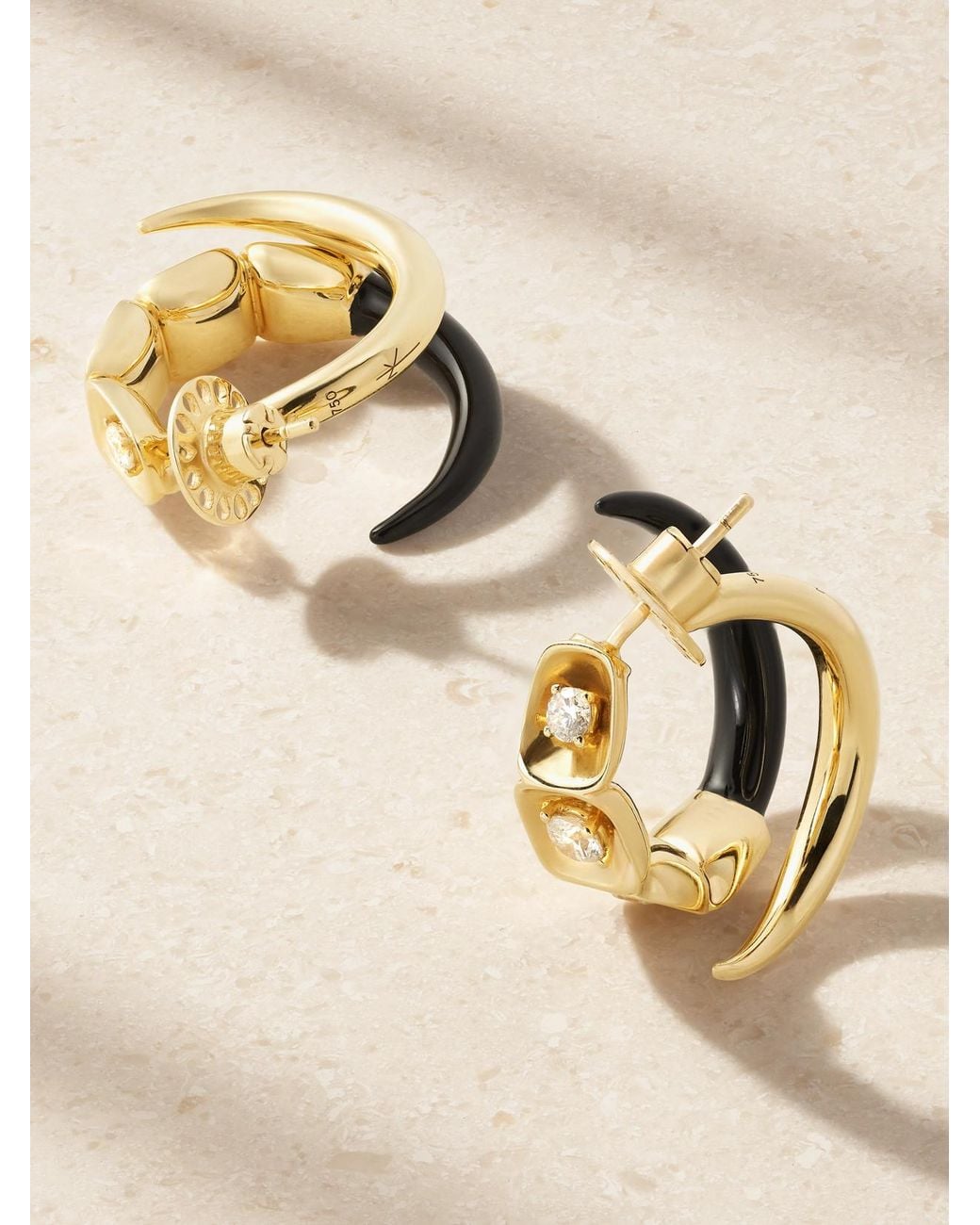 Nikos Koulis Natural Look 18-Karat, Enamel And Diamond Earrings