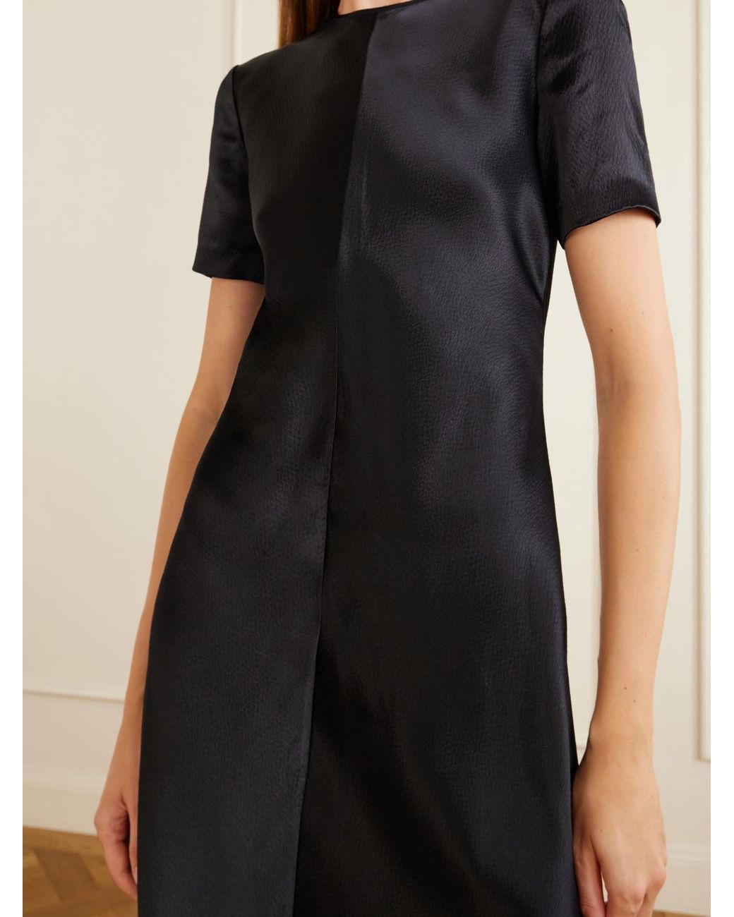 FFORME Black Akriti Satin-Crepe Maxi Dress