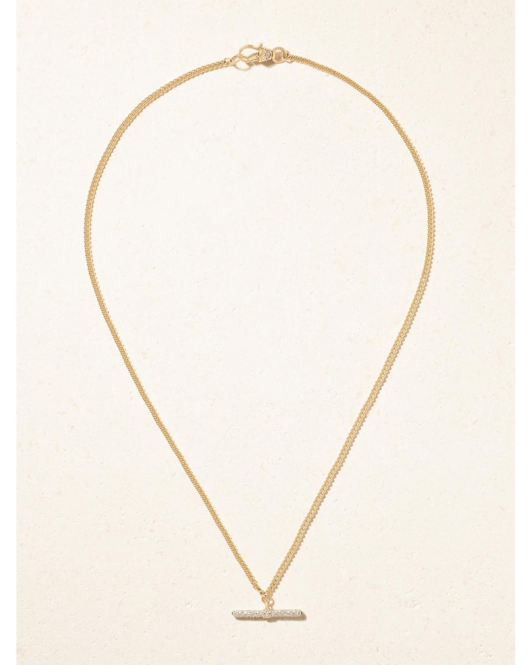 Lucy Delius Natural Baby T-Bar 14-Karat Diamond Necklace