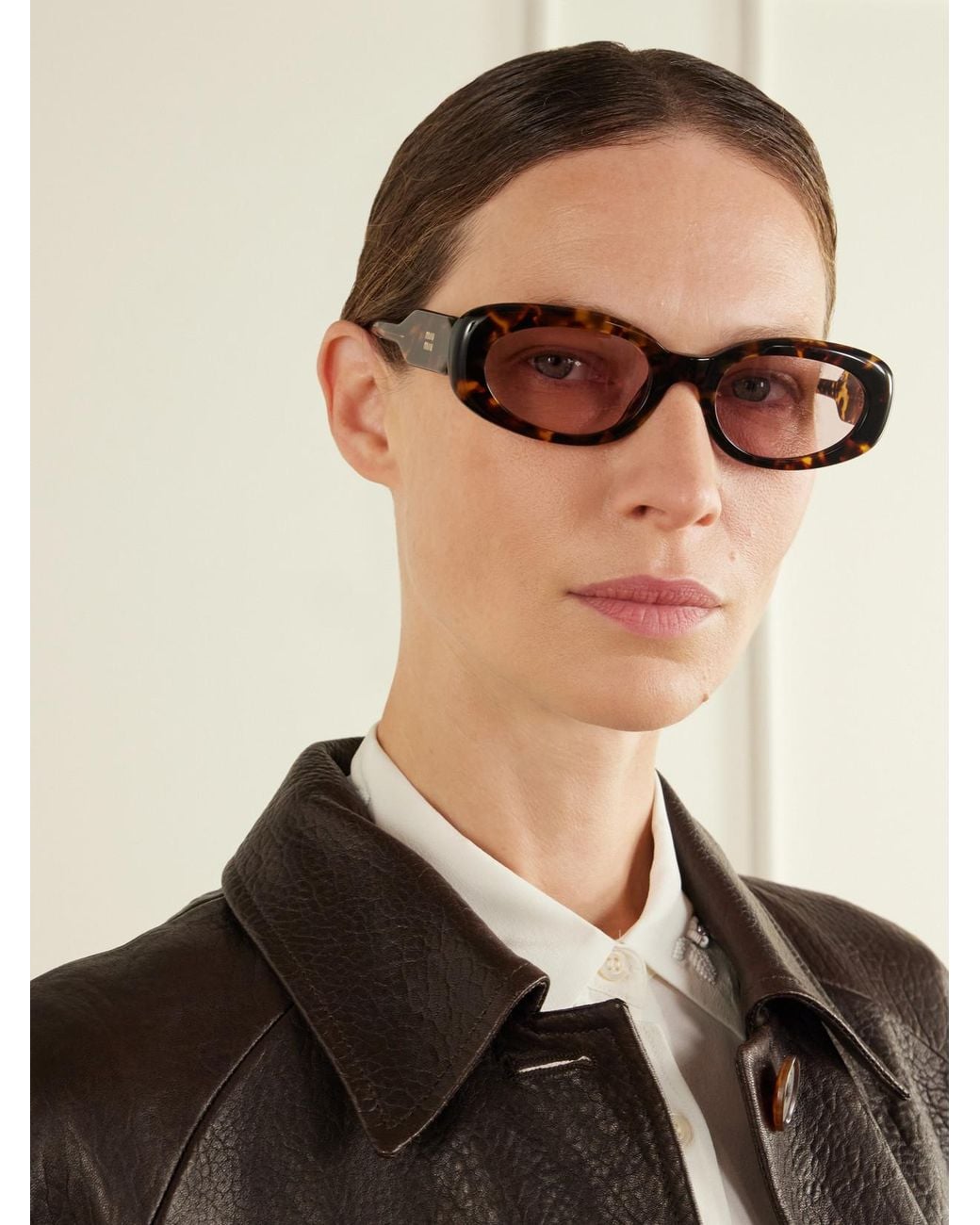 Miu Miu Multicolor Round-Frame Acetate Sunglasses