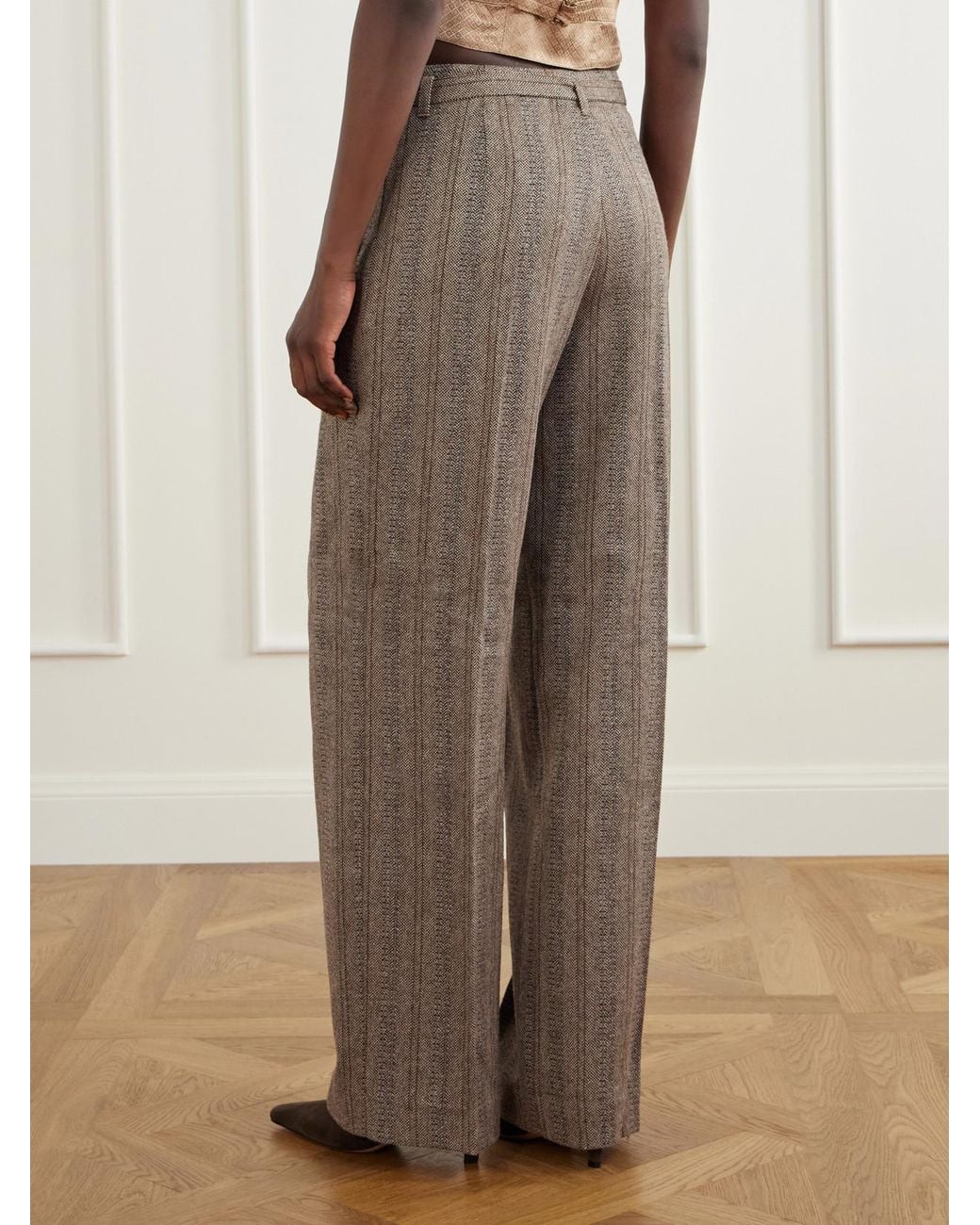 RRL Natural Wool And Cotton-Blend Wide-Leg Pants