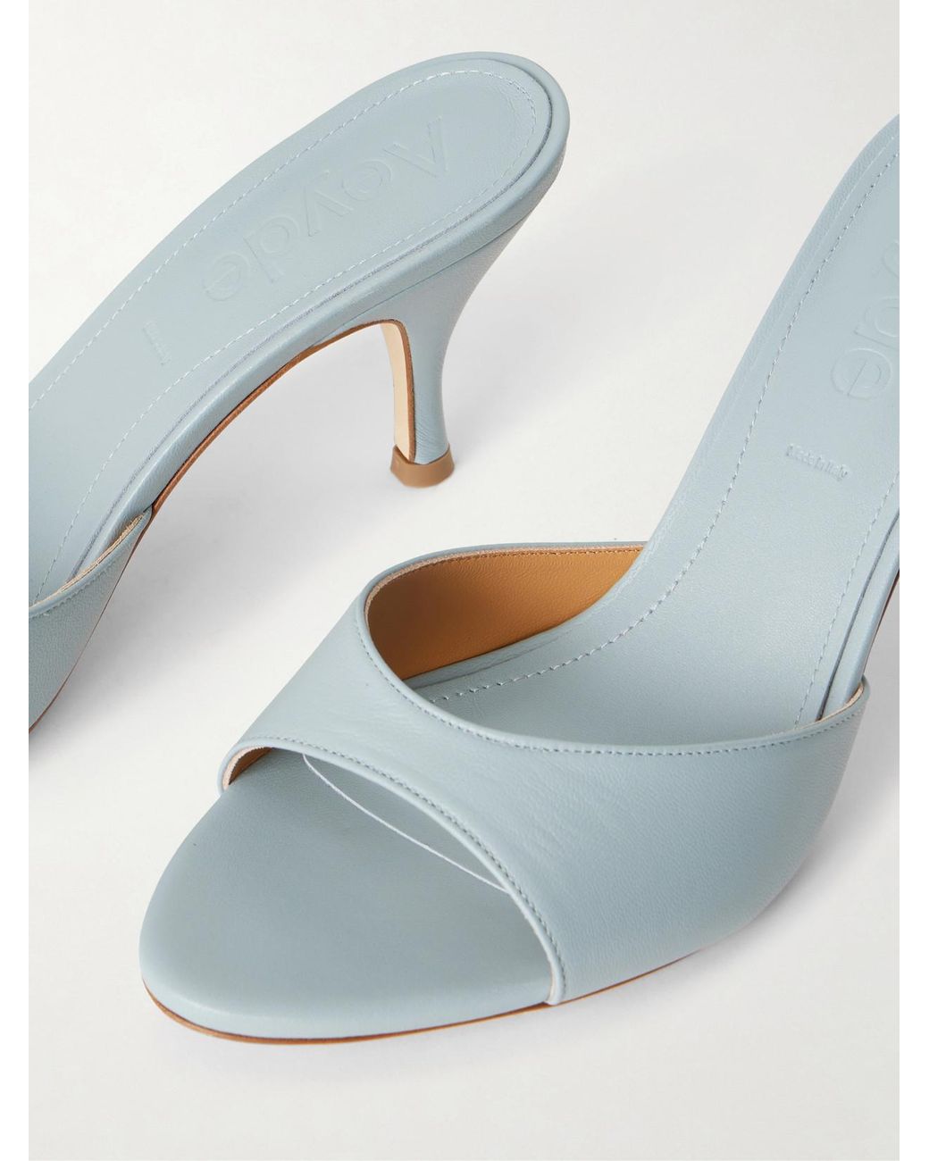 Aeyde Blue Samia Leather Mules