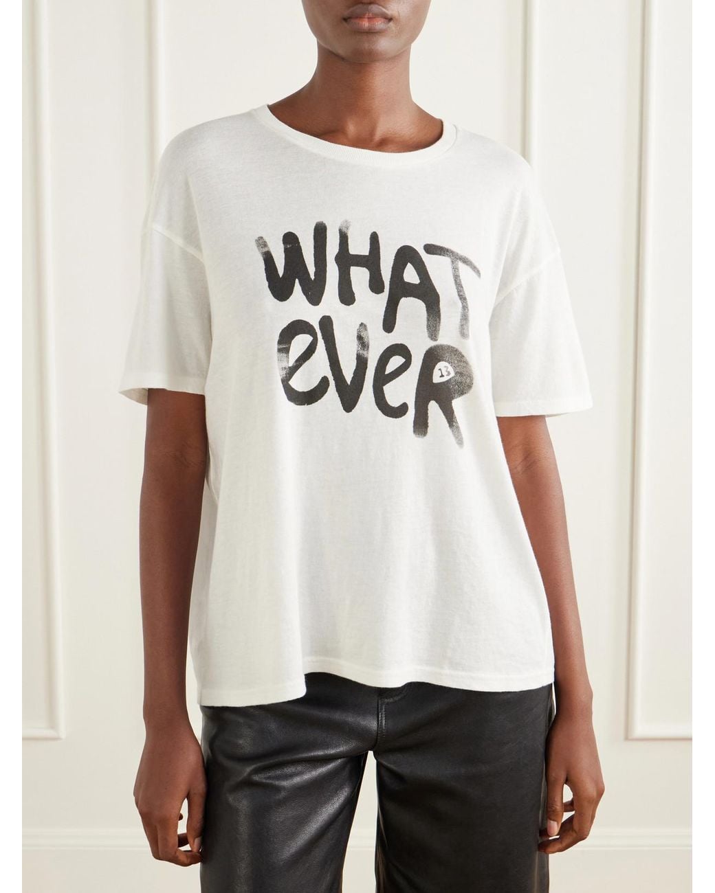 R13 Natural Whatever 13 Printed Cotton And Cashmere-Blend Jersey T-Shirt