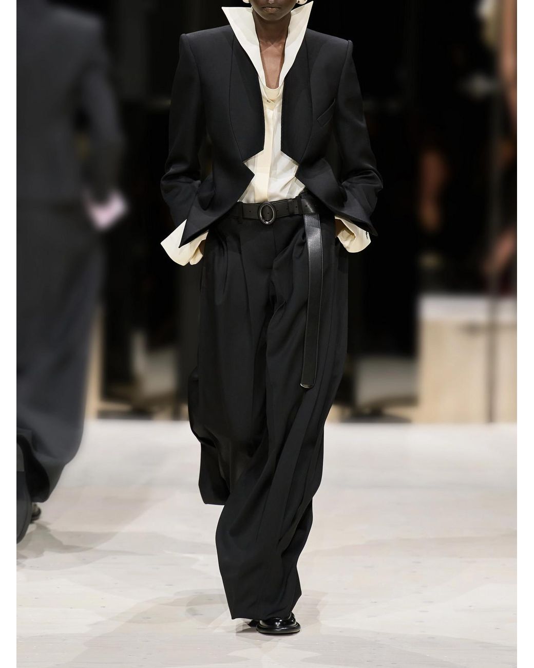 Givenchy Black Reverse Lapel Wool Grain De Poudre Jacket