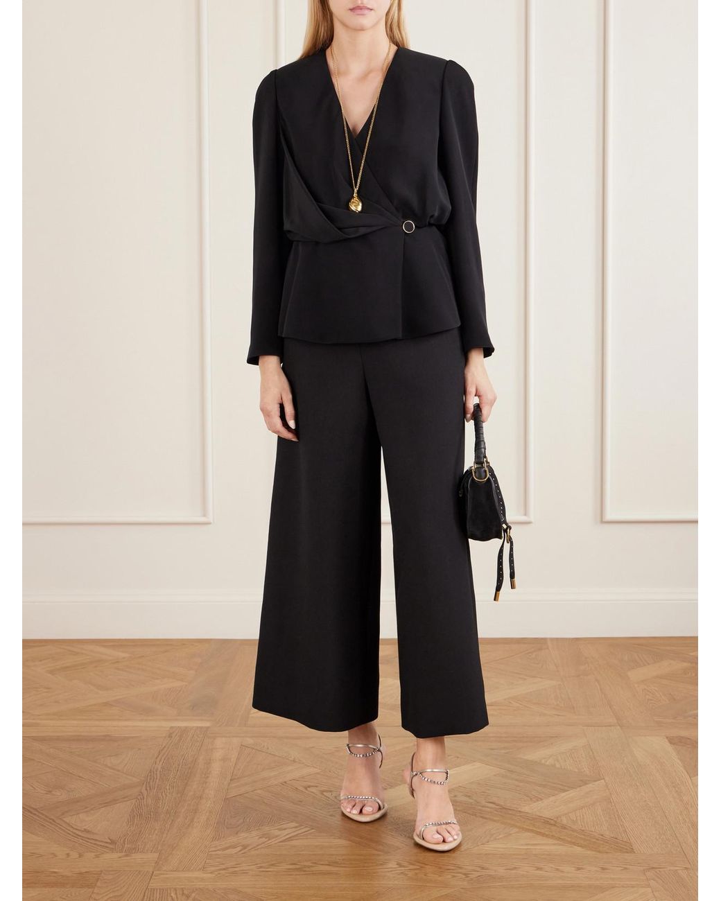 Chloé Black Marcie Mini Studded Suede Tote