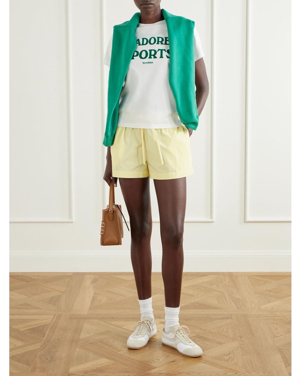 Sporty & Rich White J'Adore Printed Cotton-Jersey T-Shirt