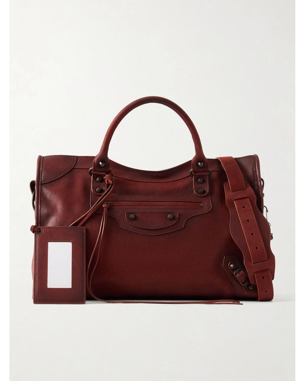 Balenciaga Red Le City Medium Leather Shoulder Bag