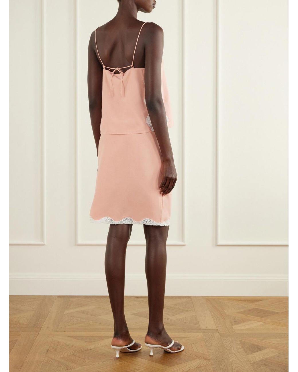 Posse Pink Tabitha Lace-Trimmed Tencel Lyocell Camisole