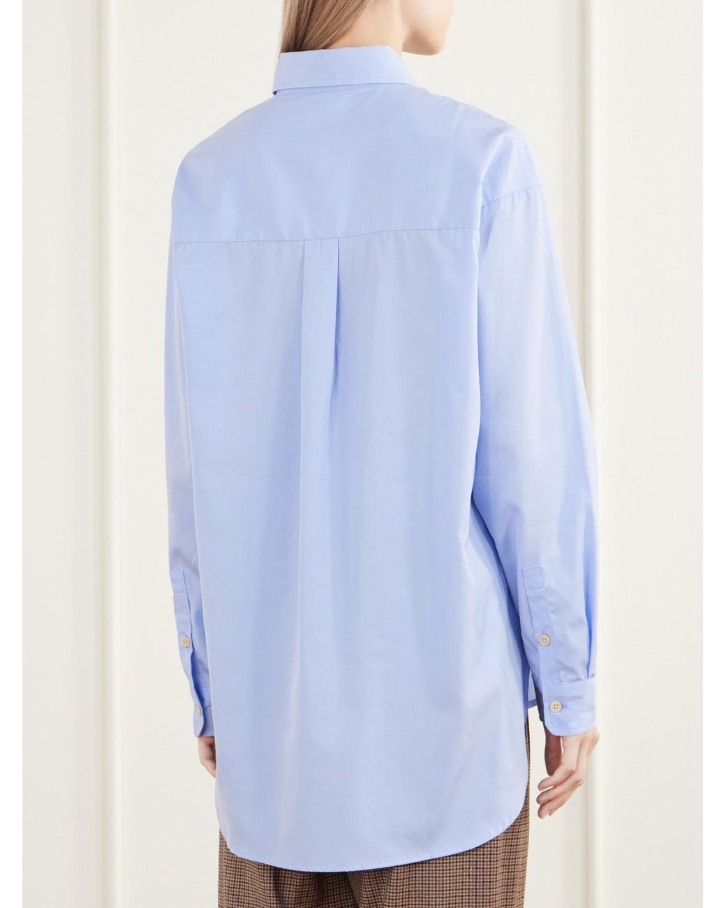 Jamie Haller Blue The Essential Drop-Tail Cotton-Poplin Shirt
