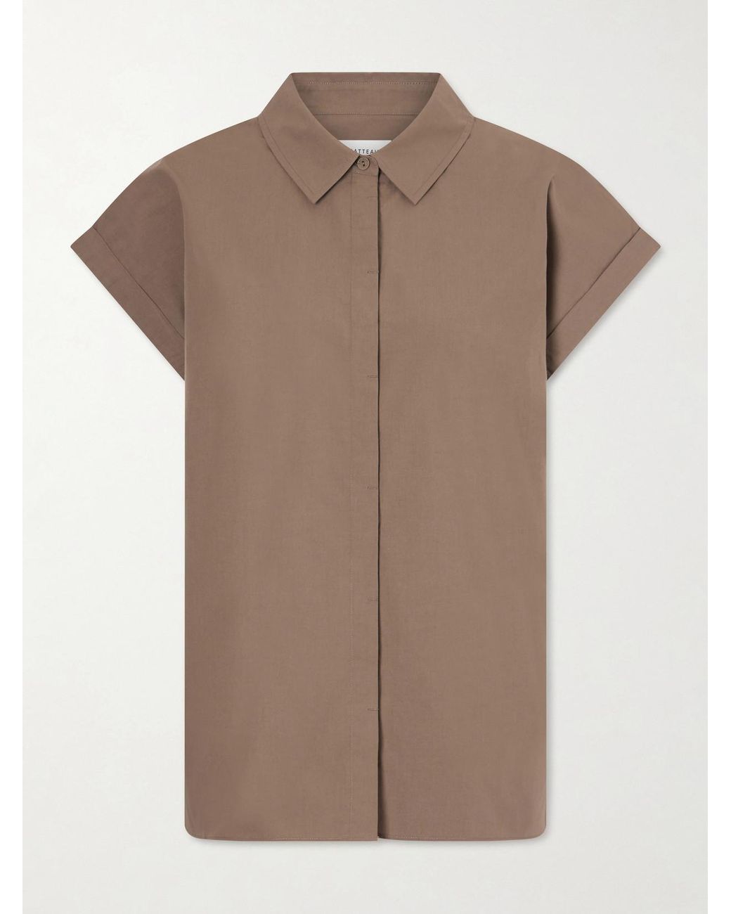 Matteau Brown Organic Cotton-Poplin Shirt