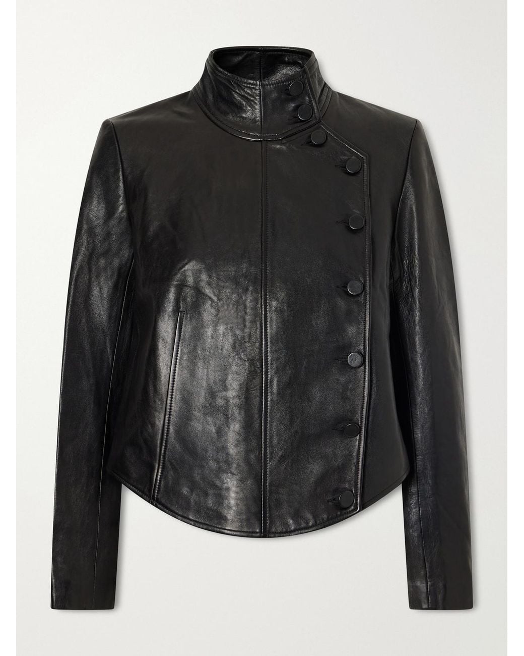 R13 Black Asymmetric Leather Jacket